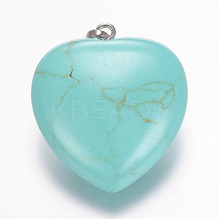 Dyed & Synthetic Turquoise Gemstone Pendants G-E338-10F-1