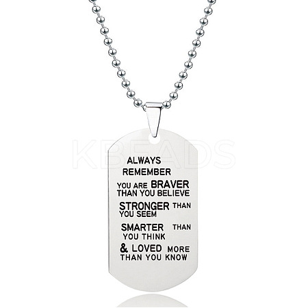 201 Stainless Steel To My Son Dog Tag Pendant Ball Chain Necklaces FS-WG527E6-14-1