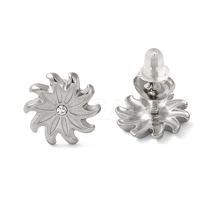 Non-Tarnish 304 Stainless Steel Embossing Stud Earrings LS-EJEW-U001-06P-02-1