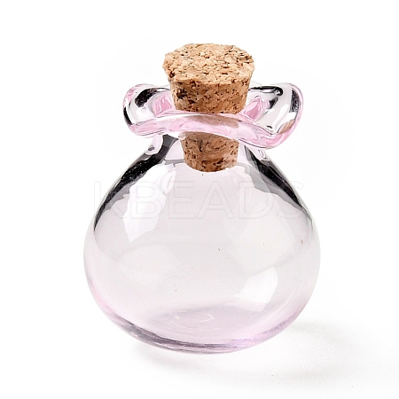 Lucky Bag Shape Glass Cork Bottles Ornament AJEW-A039-02J-1