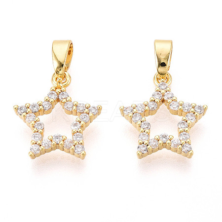 Brass Micro Pave Cubic Zirconia Charms KK-N257-62G-1