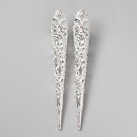 Hollow out Iron Finger Nail Tip Claw Rings AJEW-WH0282-34A-1