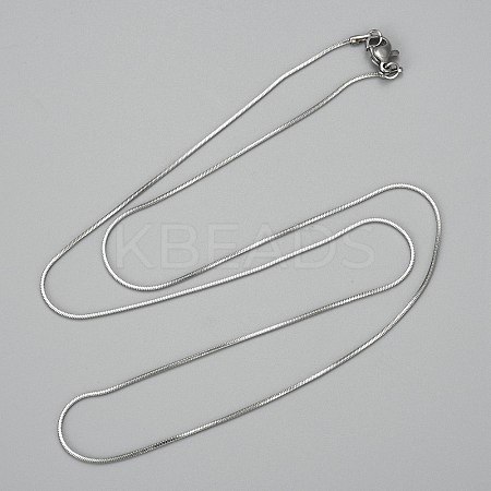Non-Tarnish 304 Stainless Steel Square Snake Chain Necklaces LS-NJEW-P170-01P-08-1