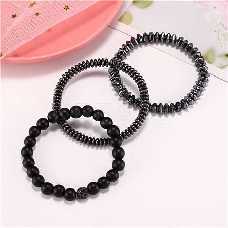 Fashionable and luxurious men's Alloy Beaded Multi-strand Bracelets with zircon beads QS1989-1-1