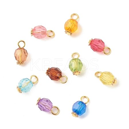 Faceted Transparent Acrylic Charms PALLOY-JF01602-1