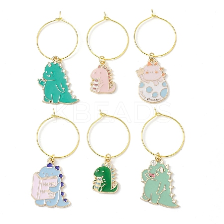 Alloy Enamel Wine Glass Charms AJEW-JO00239-1