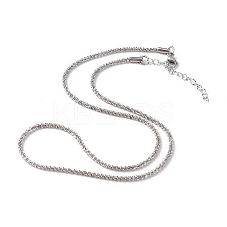 Non-Tarnish 304 Stainless Steel Bone Rope Chain Necklace for Women NJEW-I121-01B-P-1