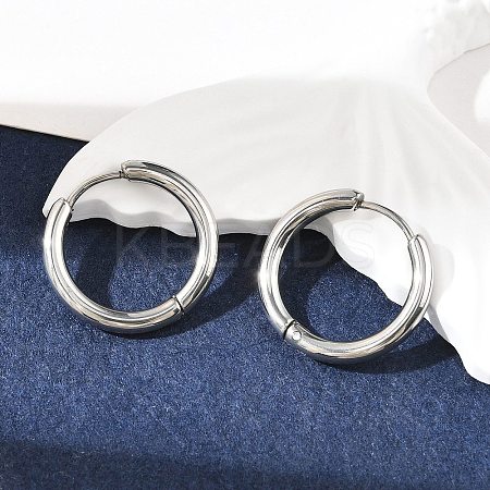 Tarnish Resistant 304 Stainless Steel Hoop Earrings LS-EJEW-P177-P-16-1