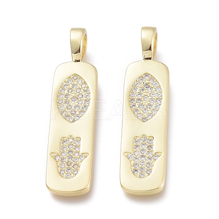Brass Micro Pave Cubic Zirconia Pendants ZIRC-F114-05-G-1