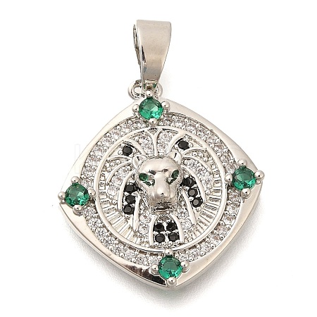 Brass Micro Pave Cubic Zirconia Pendants KK-S049-12P-1
