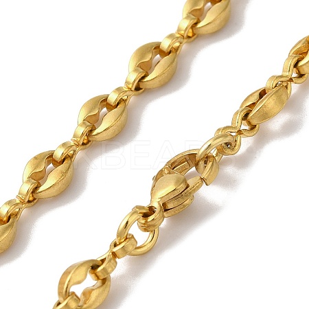 Ion Plating(IP) 304 Stainless Steel Coffee Bean Chain Necklaces for Women or Men NJEW-A029-01A-G-1