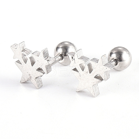 Tarnish Resistant 201 Stainless Steel Barbell Cartilage Earrings EJEW-R147-04-1