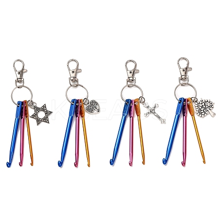 Aluminum Crochet Hooks & Alloy Pendant Decorations KEYC-JKC01417-1