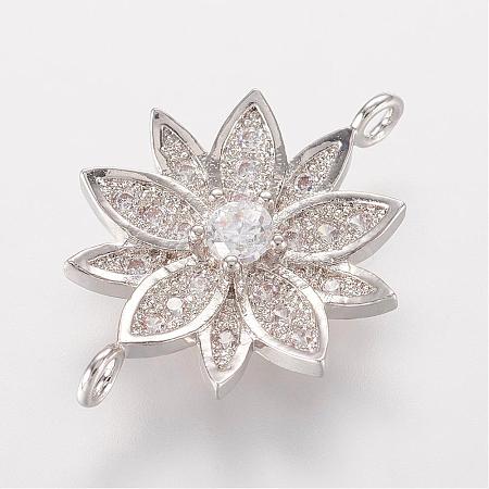 Brass Micro Pave Cubic Zirconia Links ZIRC-K061-57P-1