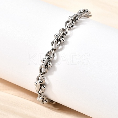 304 Stainless Steel Infinity Link Chain Bracelets for Women BJEW-K226-14B-P-1