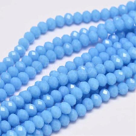 Faceted Rondelle Glass Beads Strands X-GLAA-I033-6mm-06-1