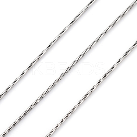Tarnish Resistant 304 Stainless Steel Round Snake Chains CHS-L001-163-0.9mm-P01-1
