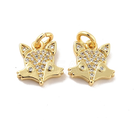 Fox Brass Micro Pave Clear Cubic Zirconia Charms KK-G425-10G-1