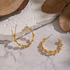 Flower with C-Shaped 304 Stainless Steel Stud Earrings DT7616-4