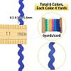 6 Yards 6 Colors Polyester Wavy Fringe Trim Ribbon OCOR-WH0080-44A-2