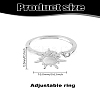 1Pc Rotatable Cubic Zirconia Butterfly Open Rings RJEW-LP0003-41-2