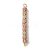 Natural Rhodonite & Electroplated Synthetic Non-magnetic Hematite Heishi Connector Charms PALLOY-JF03291-07-1