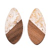 Transparent Resin and Walnut Wood Pendants RESI-T057-05N-2