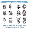 12Pcs 6 Style Ion Plating(IP) 304 Stainless Steel Beads STAS-DC0014-55-2