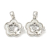 Brass with Clear Cubic Zirconia with Sea Shell Pendants KK-Q820-12P-1
