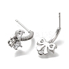 Brass with Cubic Zirconia Stud Earring Finding KK-Q048-24P-2