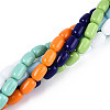 Opaque Solid Color Glass Beads Strands GLAA-N058-6x9mm-B01-2
