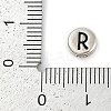 925 Sterling Silver Flat Round with Letter Beads STER-G044-01AS-R-3