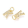 Brass Micro Pave Clear Cubic Zirconia Charms KK-N241-001K-2