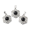 Natural Obsidian Pendants G-P498-02P-02-1