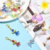 8Pcs Acrylic & Glass Pearl & Alloy Pendant Decorations HJEW-FS00071-5