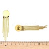 304 Stainless Steel Flat Round Tassel Stud Earrings LS-EJEW-Q040-04G-3
