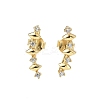 925 Sterling Silver Clear Cubic Zirconia Stud Earrings EJEW-Q032-01G-G-4