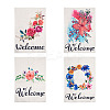 4Pcs 4 Style Linen Vertical Double Sided Garden Flag AJEW-CF0001-15-1