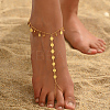 Simple Brass Summer Beach Vacation Women's Coin Toe Ring Anklets for Women FG6799-2