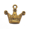 Tibetan Style Pendant Rhinestone Settings TIBEP-A0368YKG-AG-FF-3