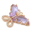 Rack Plating Brass Clear Cubic Zirconia Pendants KK-N255-10G-02-RS-2