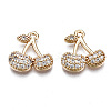 Brass Micro Pave Clear Cubic Zirconia Charms KK-S359-098-RS-1