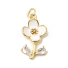 Brass Pave Clear Cubic Zirconia Pendants X-KK-G554-05G-04-1