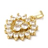 Rack Plating Brass Micro Pave Cubic Zirconia Pendants KK-P241-36G-2