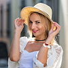 3Pcs 3 Colors Acrylic Curved Tube Beaded Stretch Bracelets Set for Women BJEW-AN0001-22-5