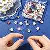 100Pcs 6 Colors Electroplate Two Tone Transparent Resin Beads RESI-CJ0005-28-4