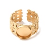 Woven Bezel 304 Stainless Steel Cuff Ring Components SA-CBAD8FA-01G-02-2