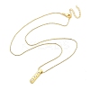 Brass & Plastic Pearl Letter Pendant Box Chain Necklaces for Women NJEW-U017-01G-09-3