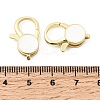 Flat Round Brass Enamel Lobster Claw Clasps KK-Z147-02G-B-4