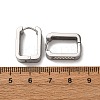 304 Stainless Steel Rectangle Hoop Earrings EJEW-D331-15P-3